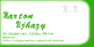 marton ujhazy business card