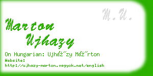 marton ujhazy business card